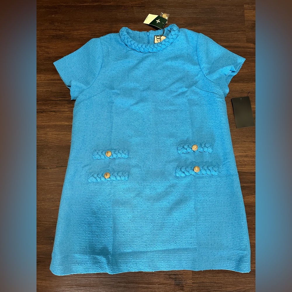 Tuckernuck Bright Turquoise Braided Shift Dress